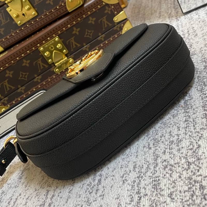 Louis Vuitton Pont 9 Soft MM Grained Calfskin Leather Replica Bag Black M58967
