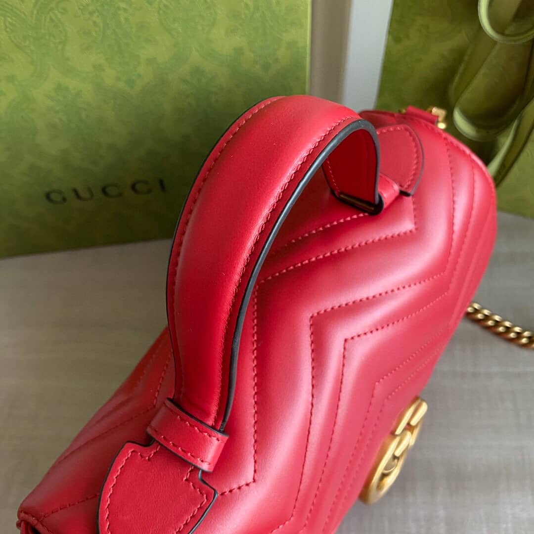 Gucci Marmont Dupe Mini GG Marmont Replica Bag Red 498100
