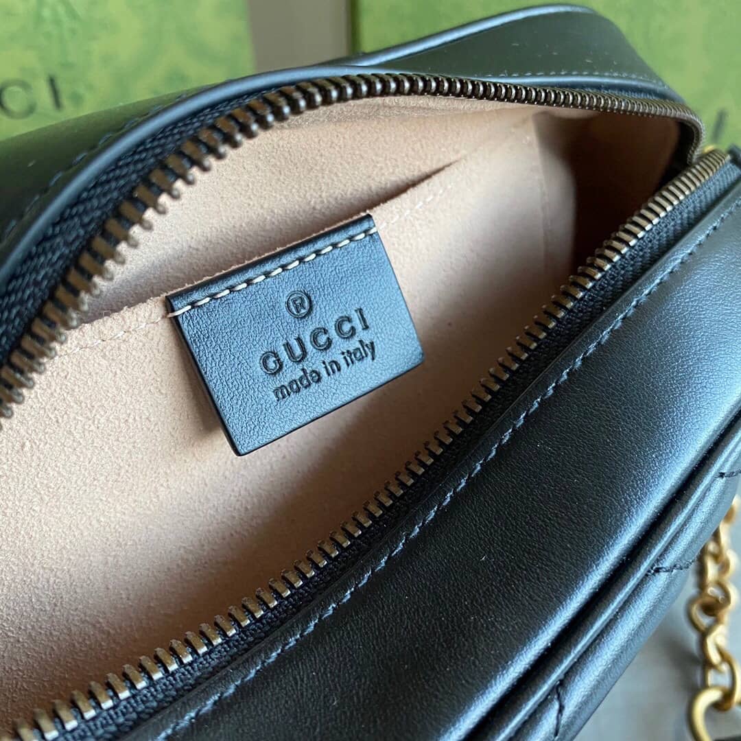 Gucci GG Marmont Small Shoulder Handbag Camera Bag Replica Black 447632