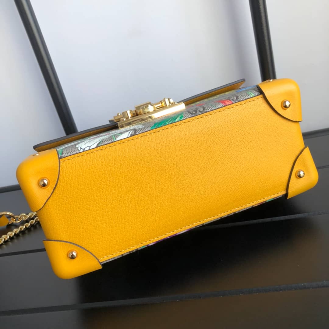 Gucci Padlock GG Small Bamboo Shoulder Bag Replica Yellow 603221