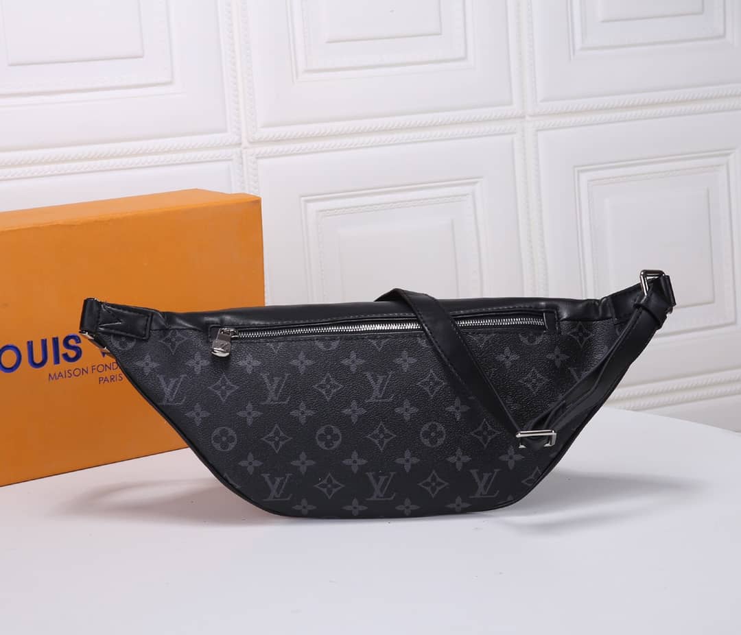 Louis Vuitton Monogram Eclipse Discovery Replica Waist Bag Black M44336