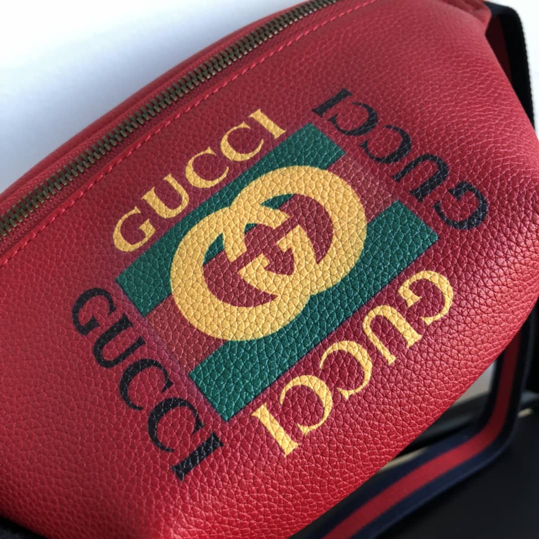 Gucci Print Small Waist Body Belt Bag Replica Red 527792