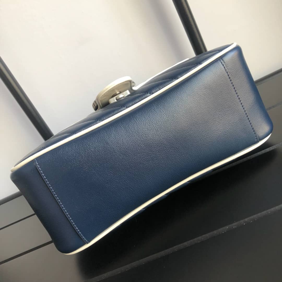 Gucci Marmont Dupe Small Handle Shoulder Bag Replica Blue 498110