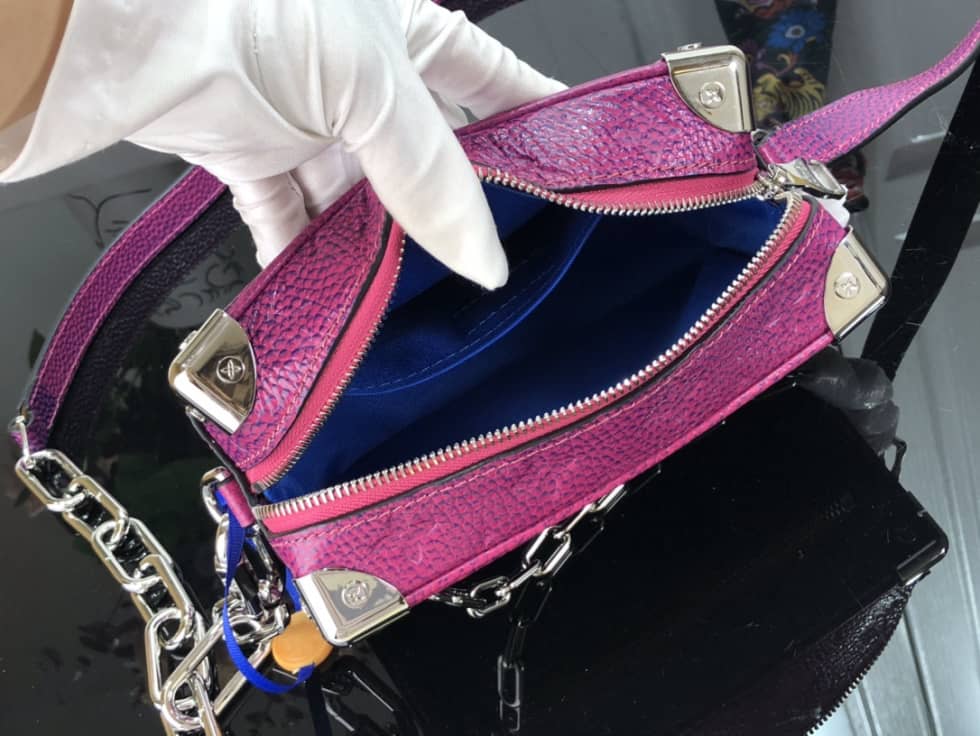 Louis Vuitton Mini Soft Trunk Taurillon Blue/Pink M81219 Replica Shoulder Bag