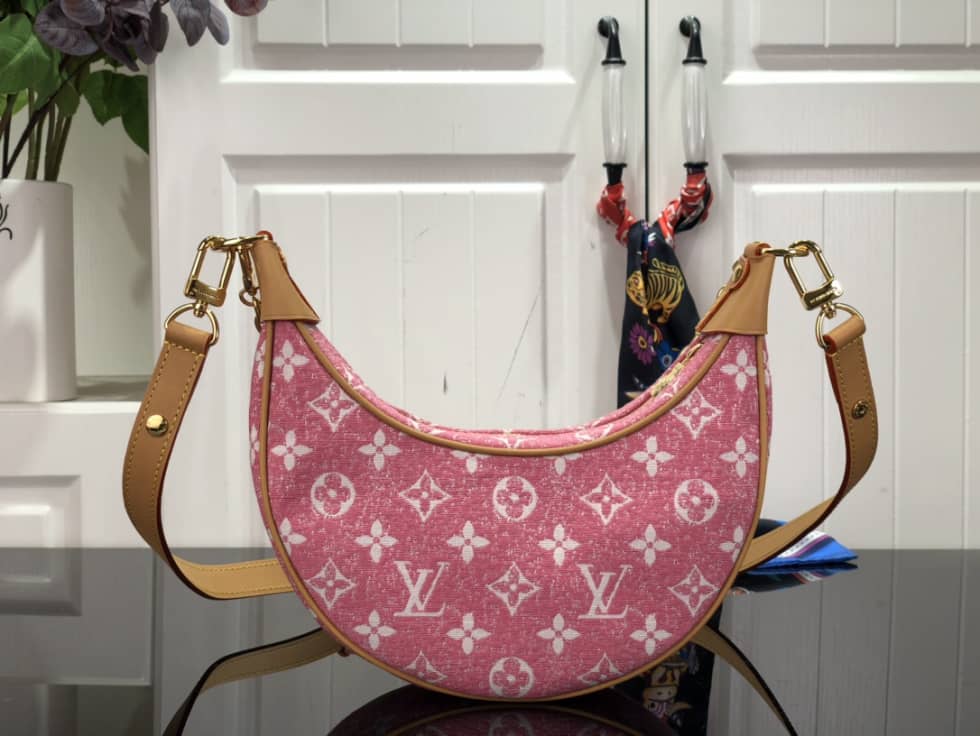 Louis Vuitton Denim Loop Bag Pink M81166 Replica Hobo