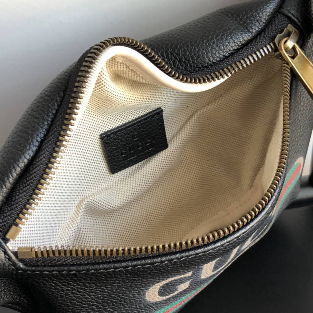 Gucci Print Small Waist Body Belt Bag Replica Black 527792