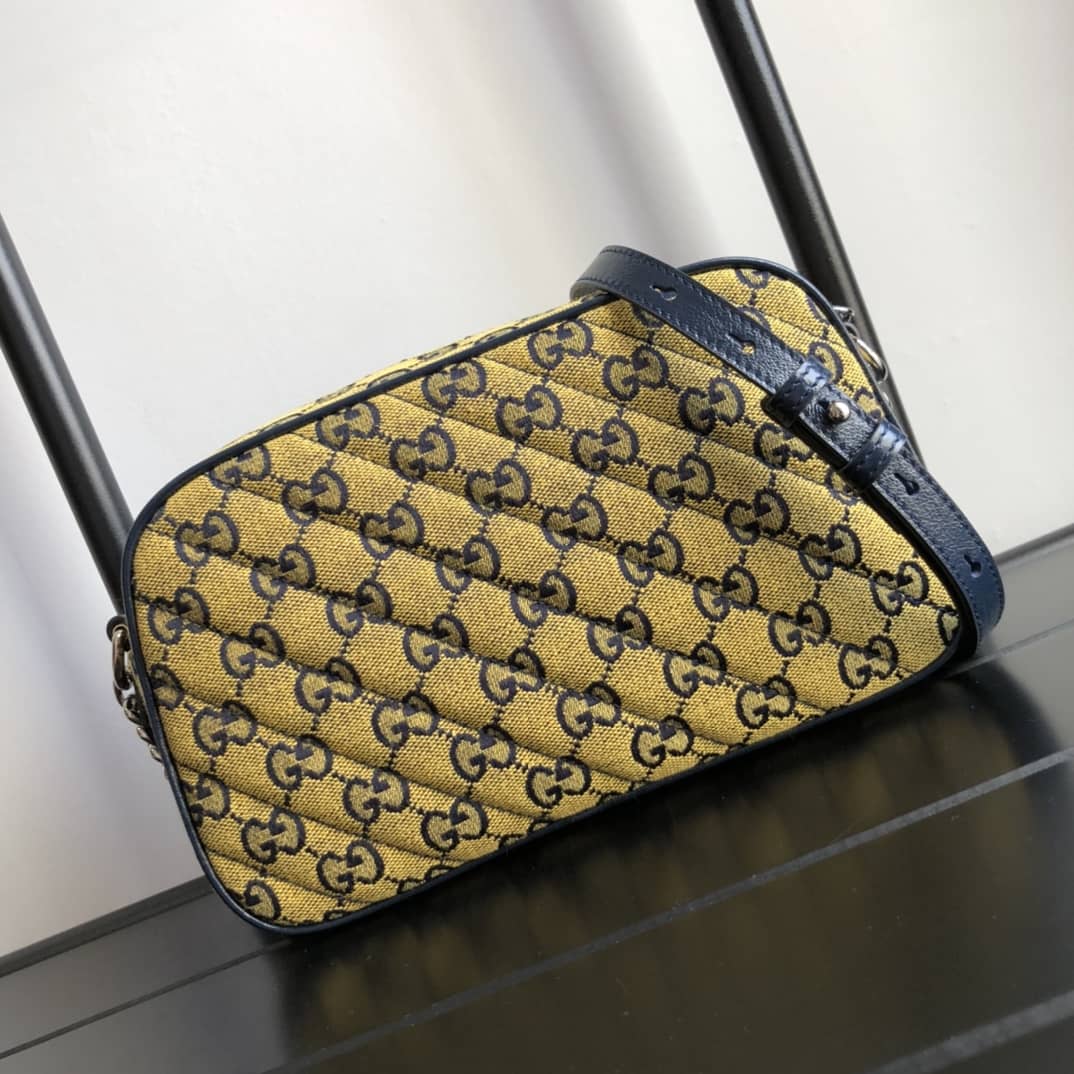 Gucci Handbag Dupes Marmont Small Shoulder Handbag Camera Bag Replica Yellow 447632