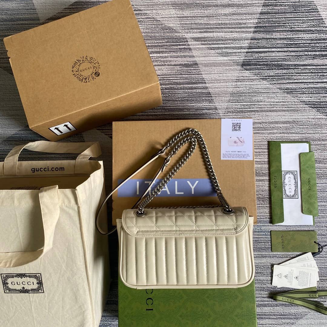 Gucci GG Marmont Matelasse Shoulder Bag Replica White 443497