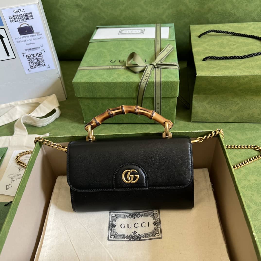 Gucci GG Small Top Handle Tote Bag With Bamboo 675794 Replica