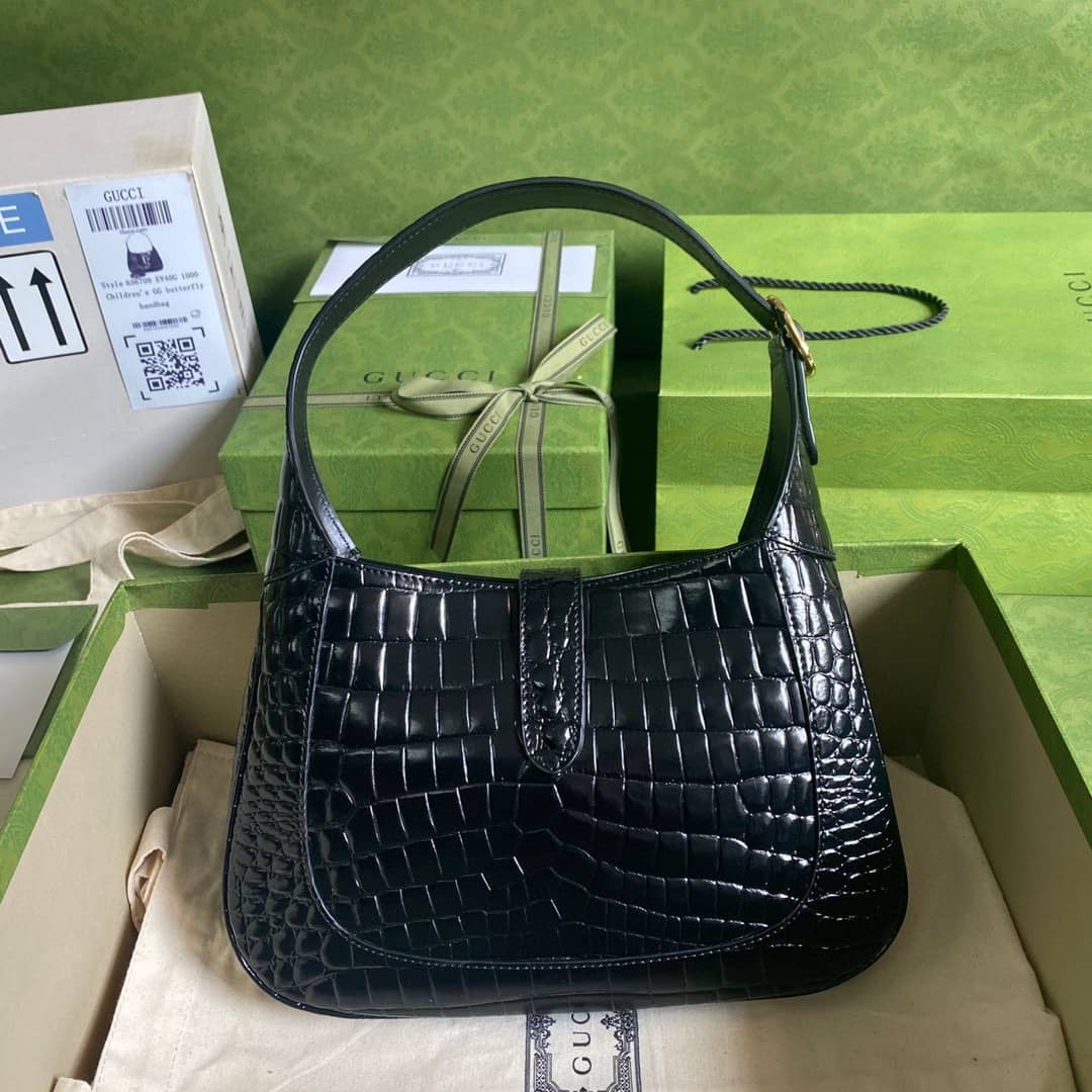 Gucci GG Jackie 1961 Small Hobo Shoulder Bag Replica Black 636709