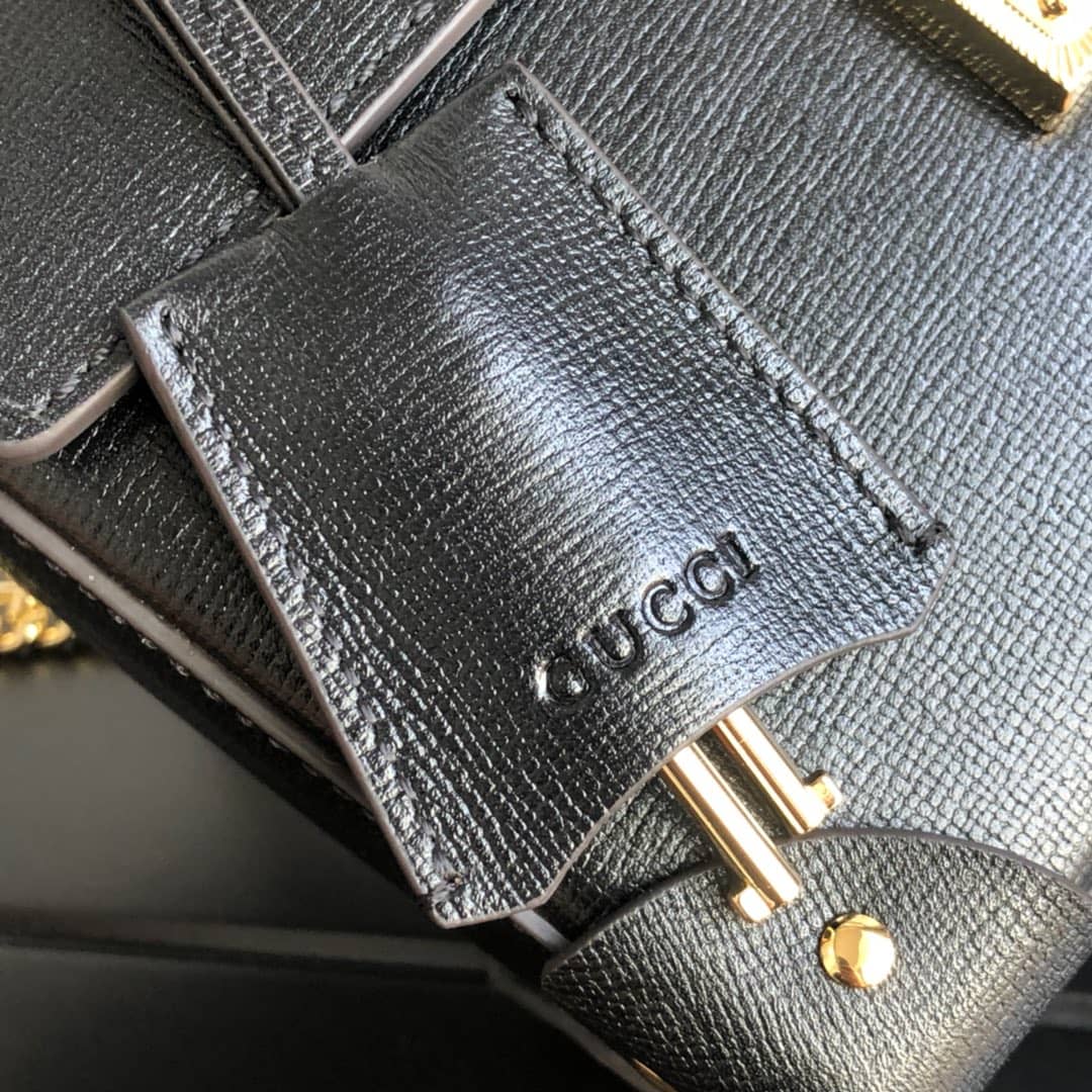 Gucci Padlock GG Small Bamboo Shoulder Bag Replica Black 603221