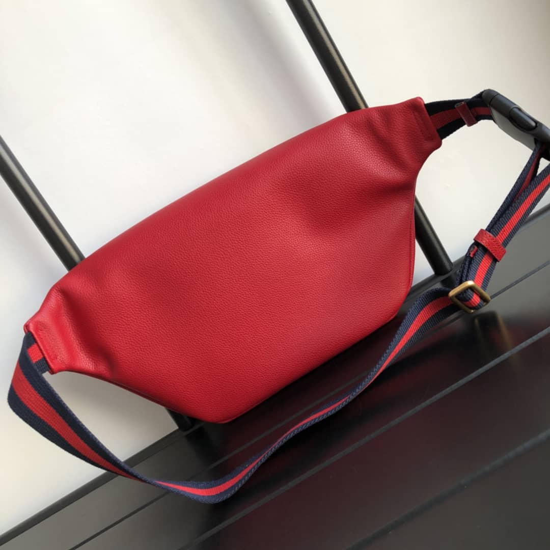 Gucci Print Leather Belt Waist Bum Bag Replica Red 493869