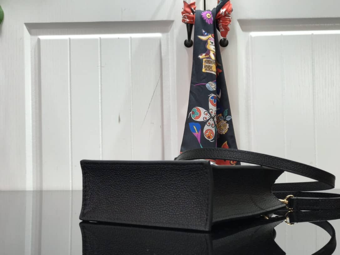 Louis Vuitton Monogram Petit Sac Plat 2Way Replica Shoulder Bag Black M69442