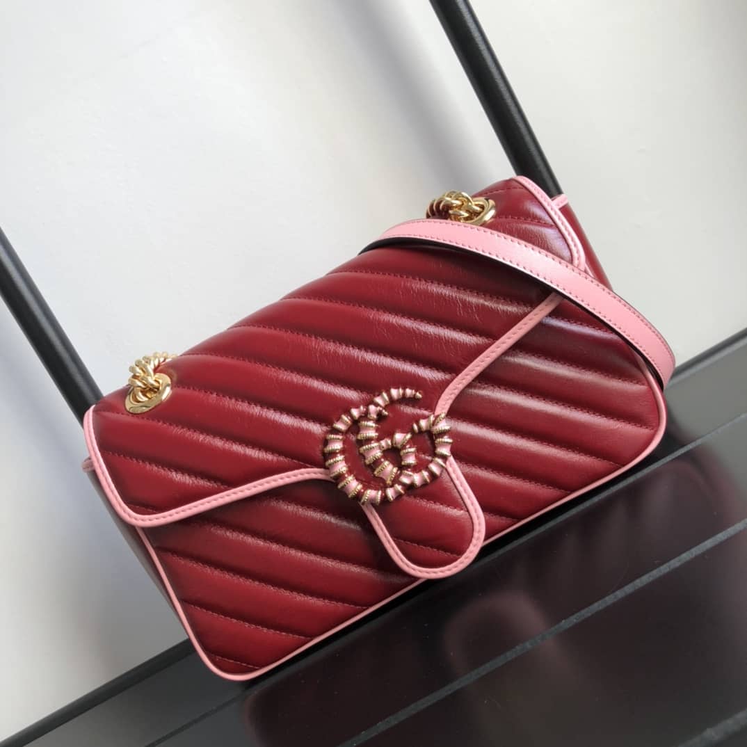 Gucci GG Marmont Matelasse Shoulder Bag Replica Red 443497