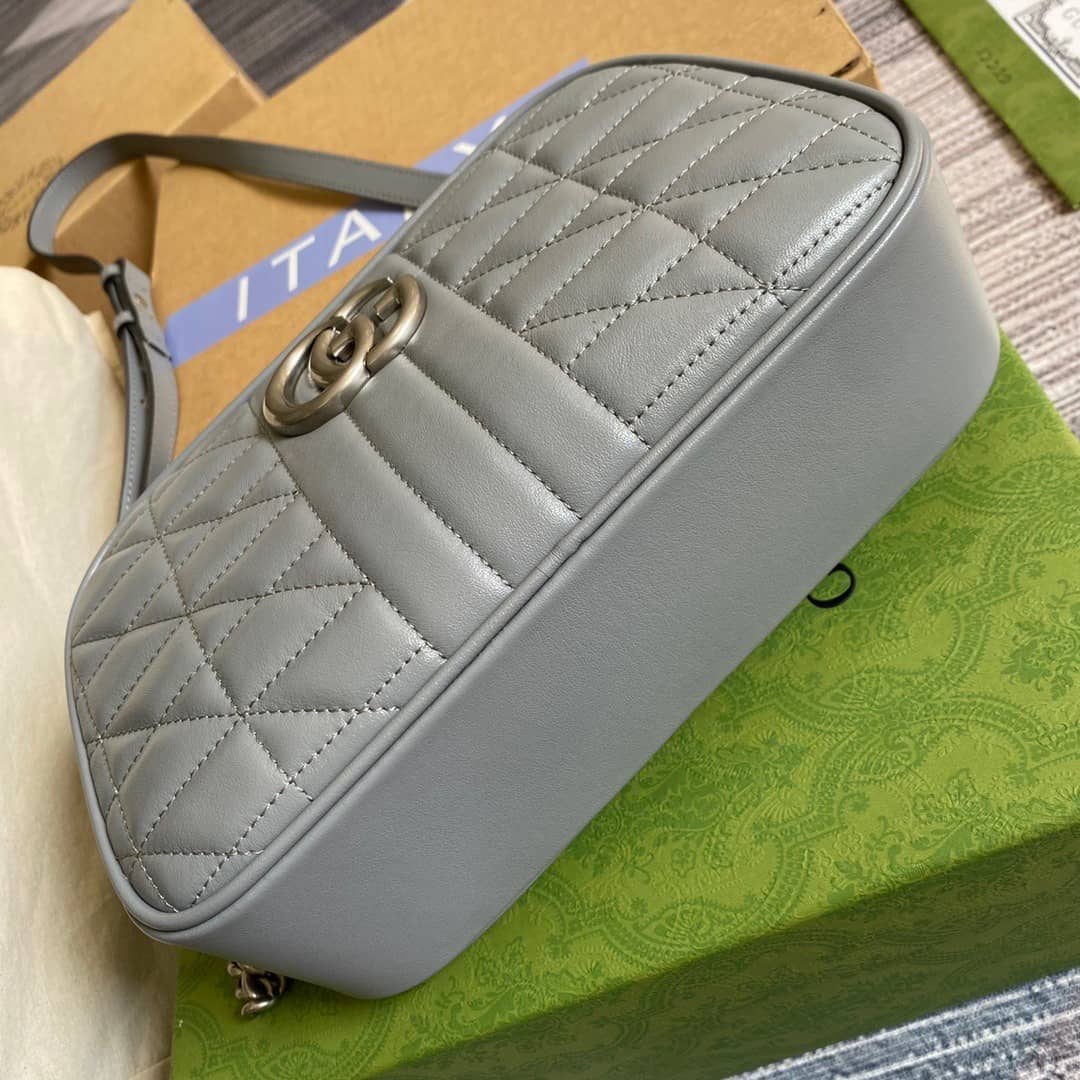 Gucci GG Marmont Small Shoulder Handbag Camera Bag Replica Blue 447632