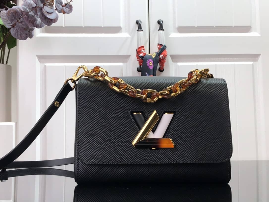 Louis Vuitton Monogram 2Way Leather Twist Replica Handbag Black M58526