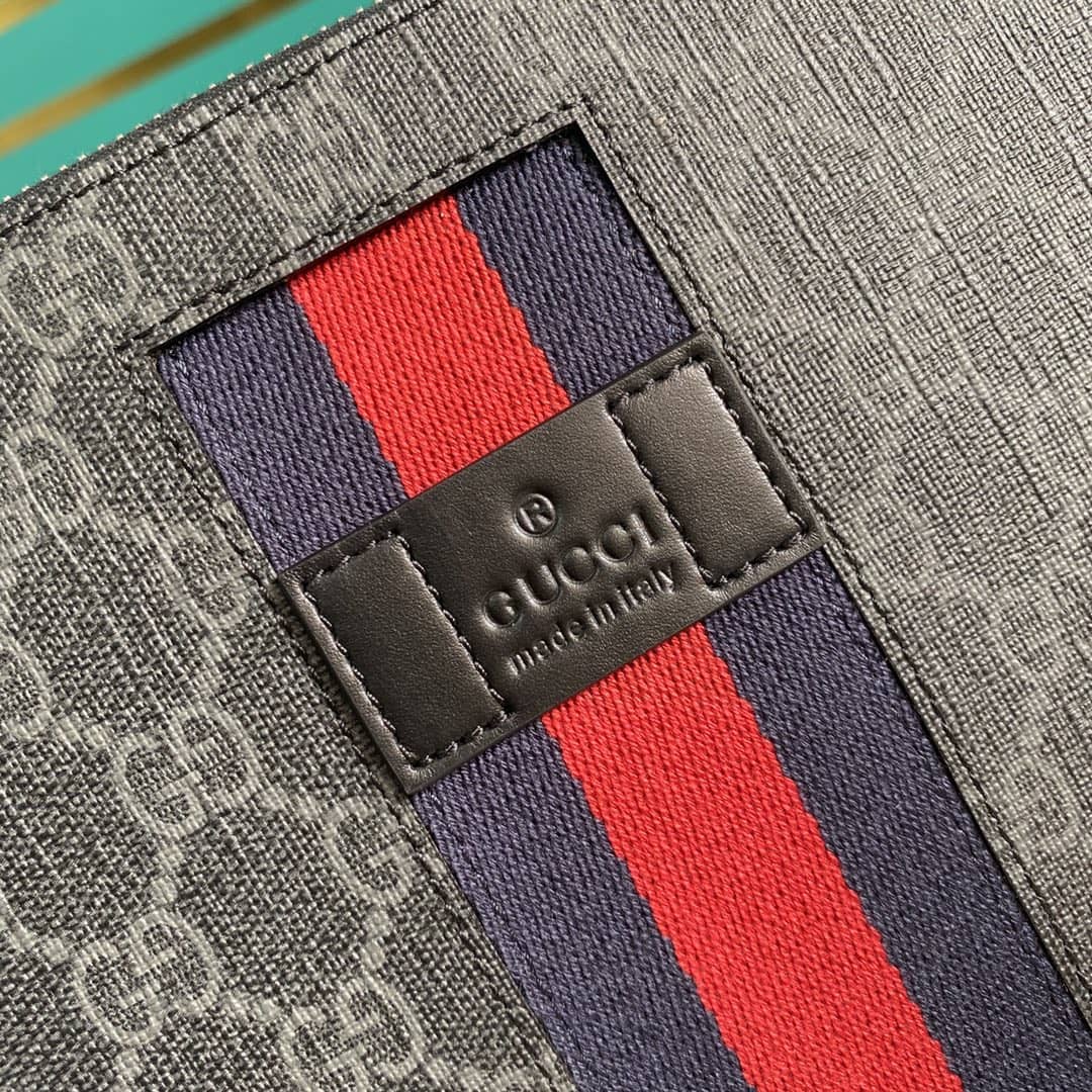 Gucci GG Supreme PVC Clutch Black Replica 433666