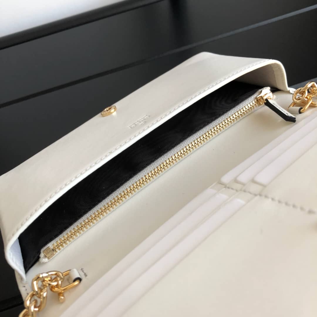Gucci GG Supreme Horsebit 1955 Chain Wallet Replica White 621892