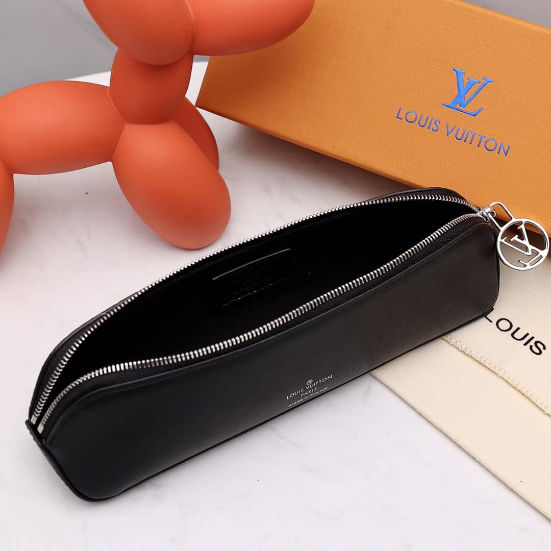 Louis Vuitton Pencil Pouch Elizabeth Monogram Canvas Replica Black GI0009
