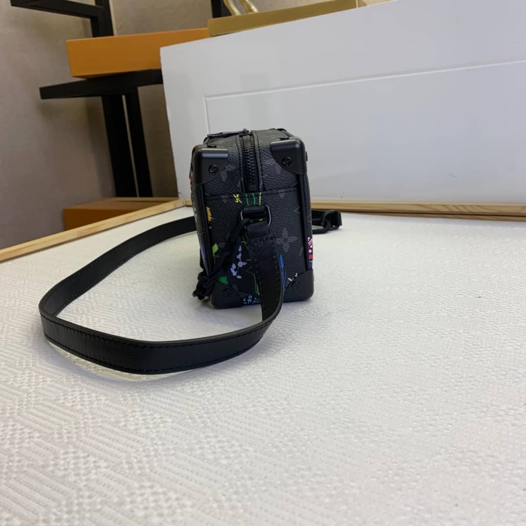 Louis Vuitton Mini Soft Trunk Monogram Eclipse Flower Replica Bag M69072