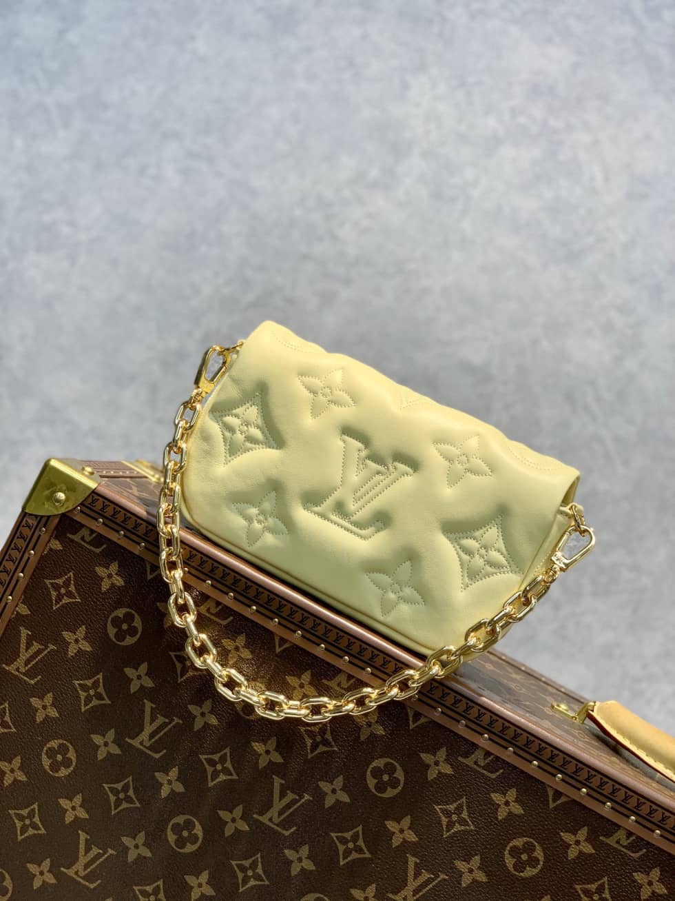 Louis Vuitton Wallet On Strap Bubblegram Leather Yellow M81400 Replica