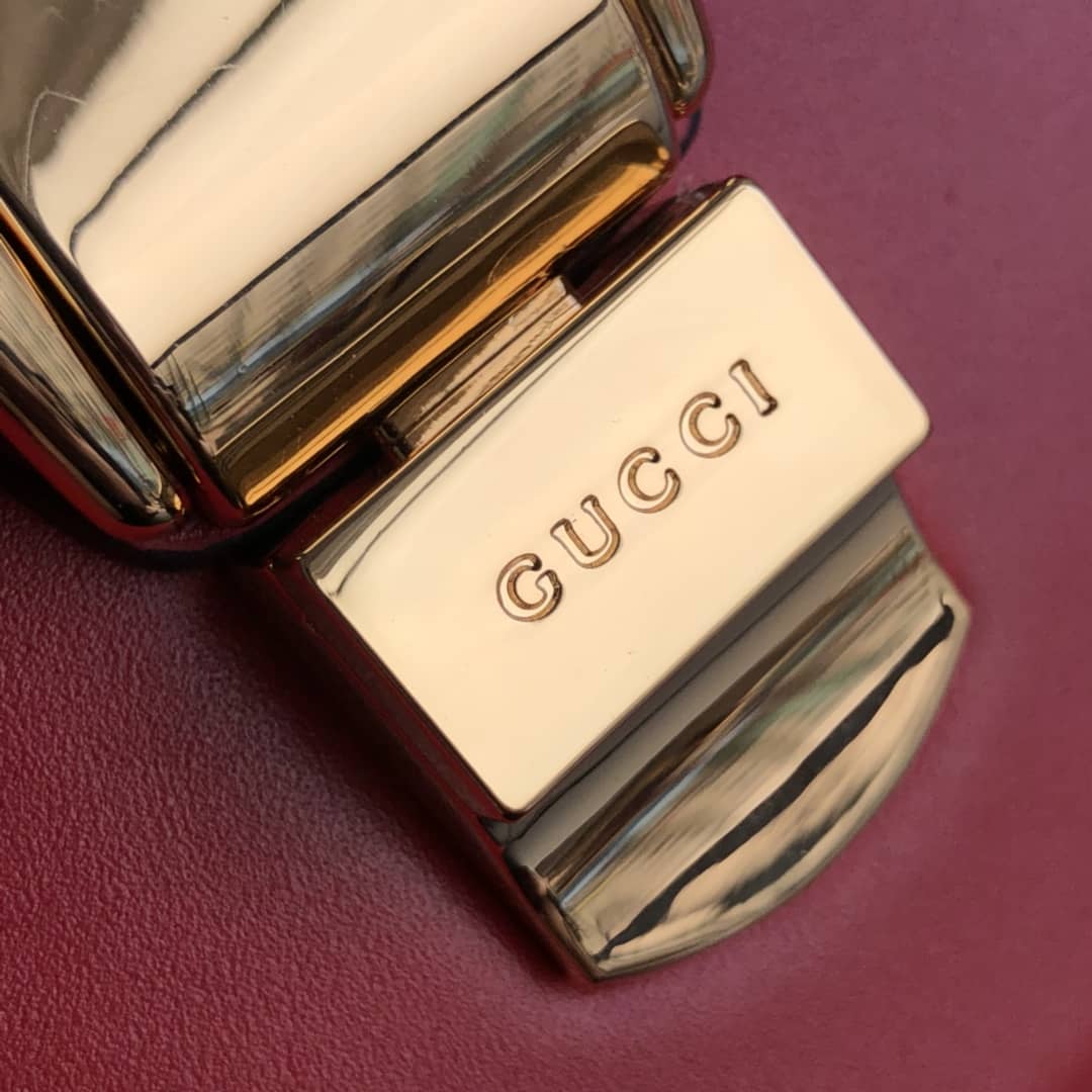 Gucci Sylvie Small Leather Shoulder Bag Replica Red 421882