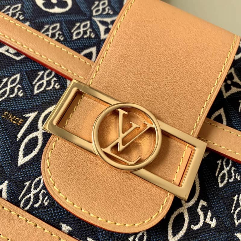 Louis Vuitton Since 1854 Jacquard Pattern Dauphine MM Replica Shoulder Bag Blue M57211