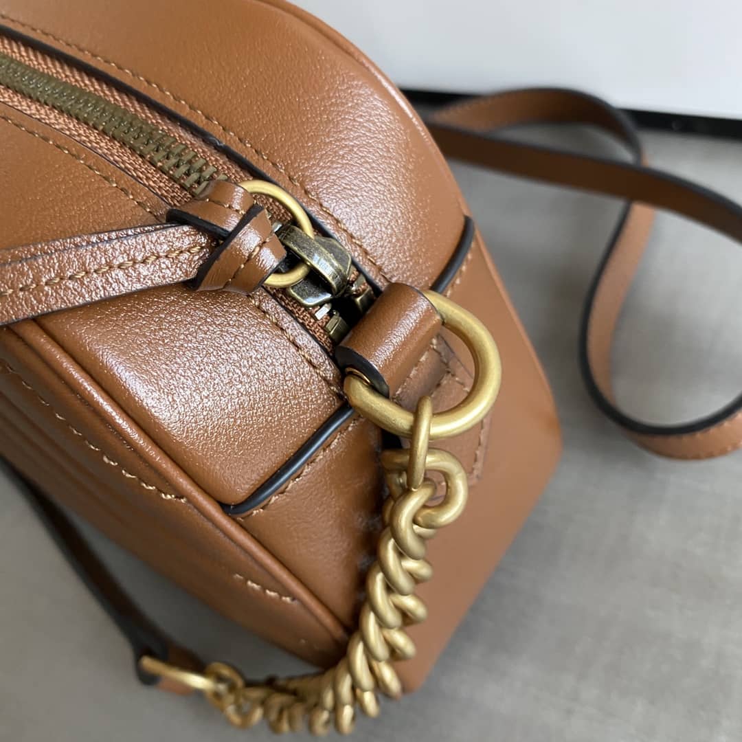 Gucci GG Marmont Small Shoulder Handbag Camera Bag Replica Brown 447632