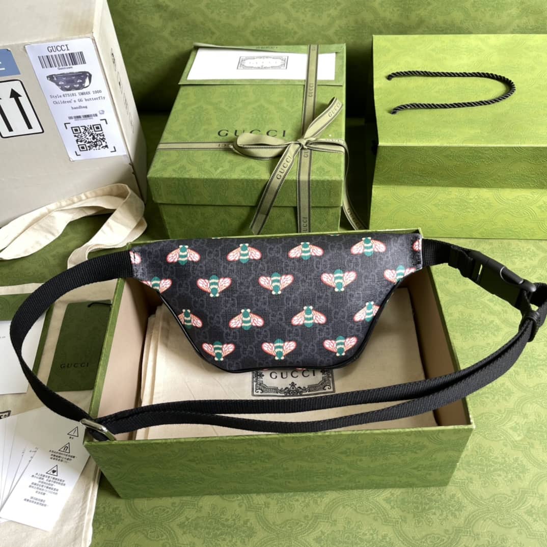Gucci Bestiary GG Supreme Canvas Belt Bag With Bees Replica 675181