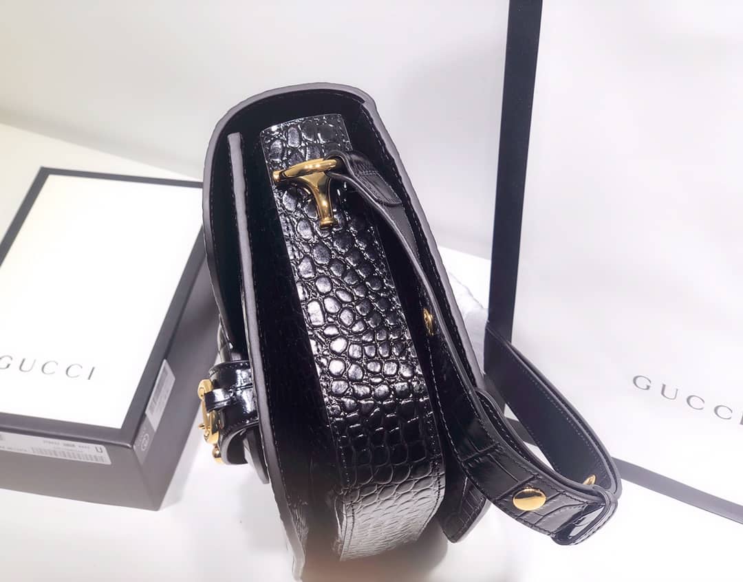 Gucci Horsebit 1955 Shoulder Bag Replica Black 602204