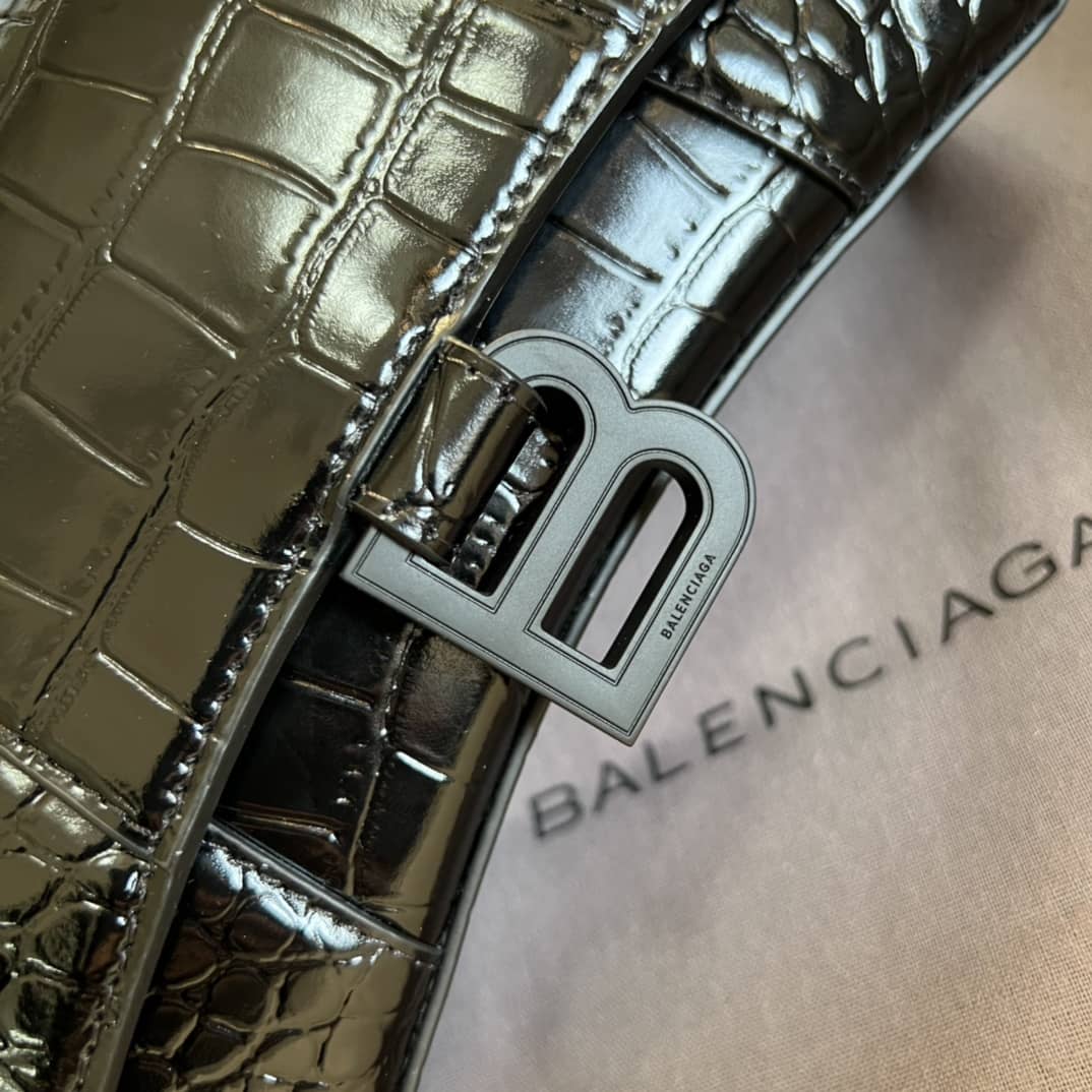 Balenciaga Hourglass Leather Top Handle Replica Bag