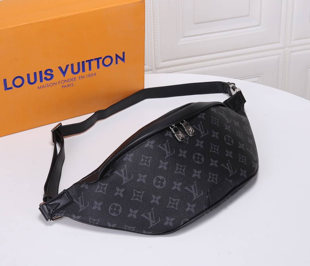 Louis Vuitton Monogram Eclipse Discovery Replica Waist Bag Black M44336