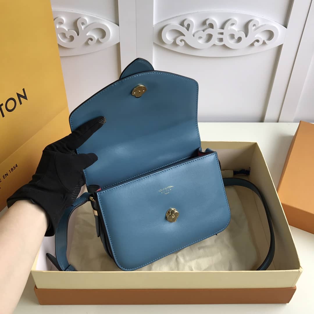 Louis Vuitton Pont9 Neuf Leather Replica Shoulder Bag Blue M55948