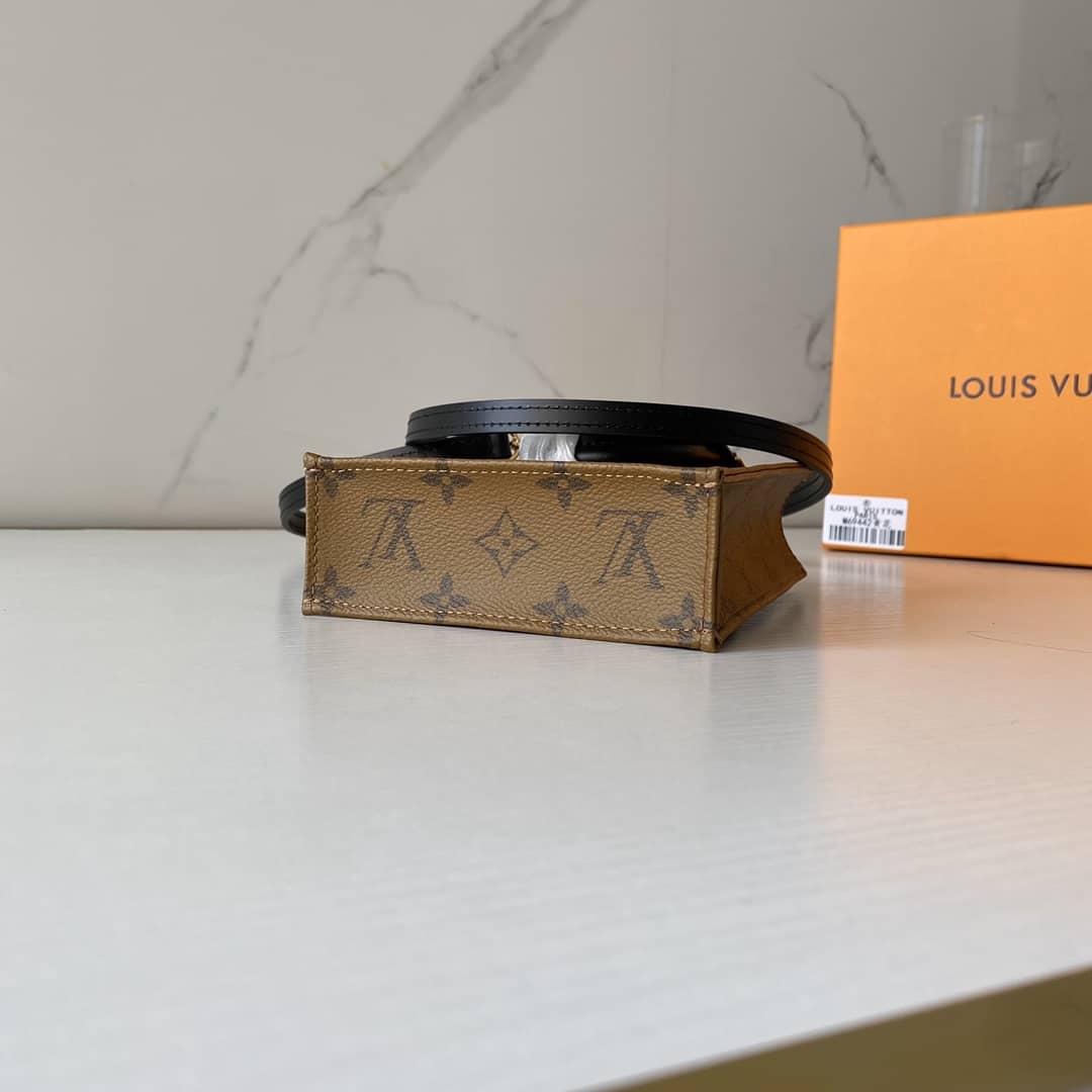 Louis Vuitton Monogram Petit Sac Plat 2Way Replica Shoulder Bag Brown M69442