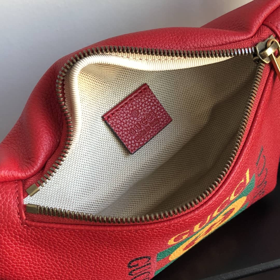 Gucci Print Small Waist Body Belt Bag Replica Red 527792