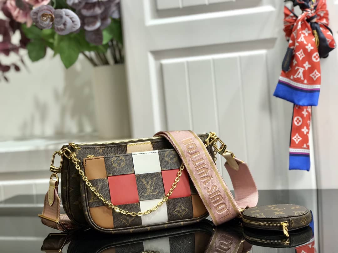 Louis Vuitton Monogram Canvas Multi Pochette Replica Red M44823