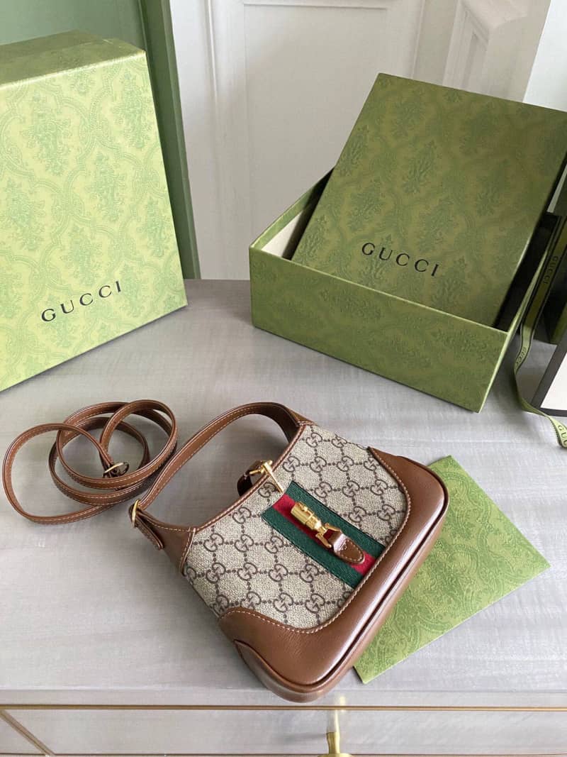 Gucci Jackie 1961 Mini Shoulder Bag Replica Brown 637092