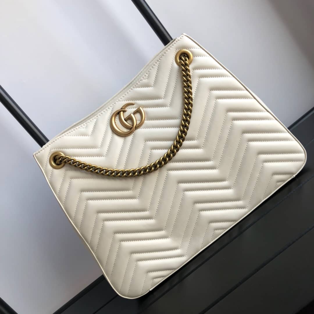 Gucci GG Marmont Chain Shoulder Bag Replica White 453569