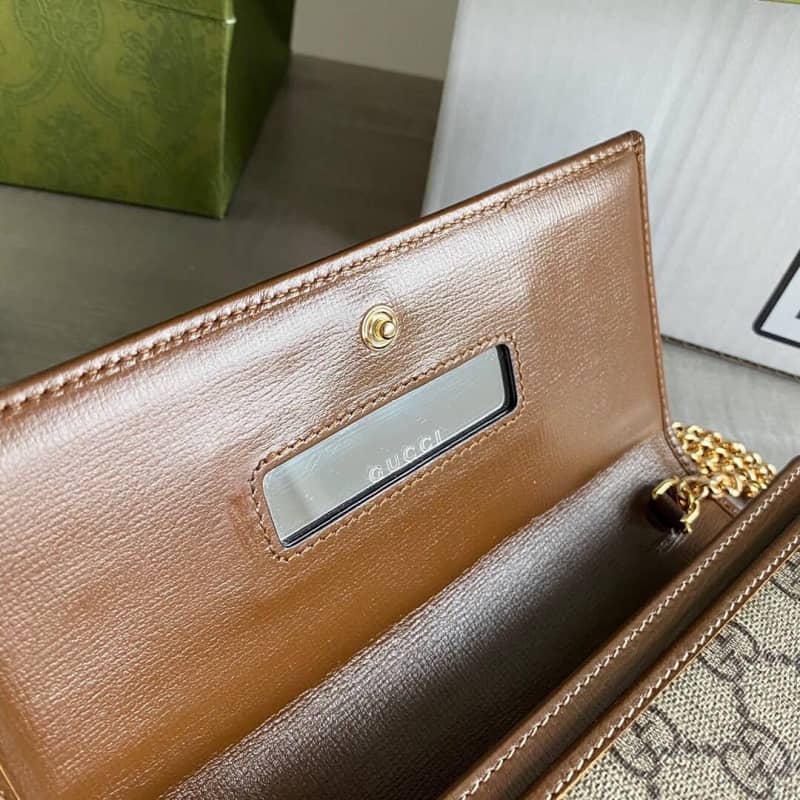 Gucci Horsebit Bag Dupe 1955 Zip Around Wallet With Chain Replica 621888