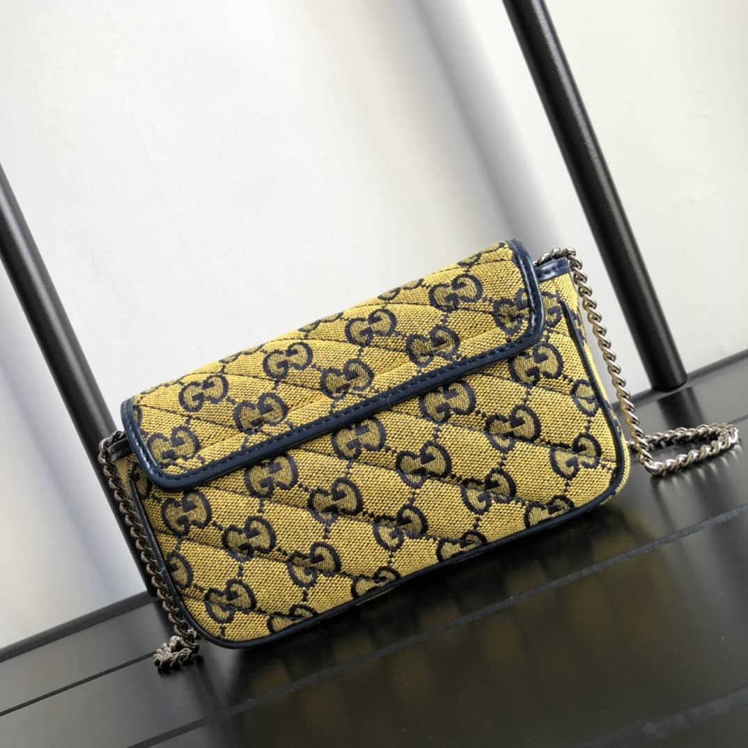 Gucci GG Marmont Matelasse Leather Mini Shoulder Bag Replica Yellow 476433