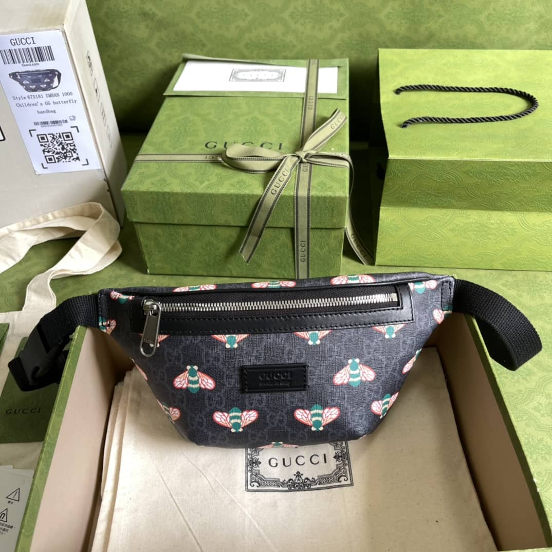 Gucci Bestiary GG Supreme Canvas Belt Bag With Bees Replica 675181
