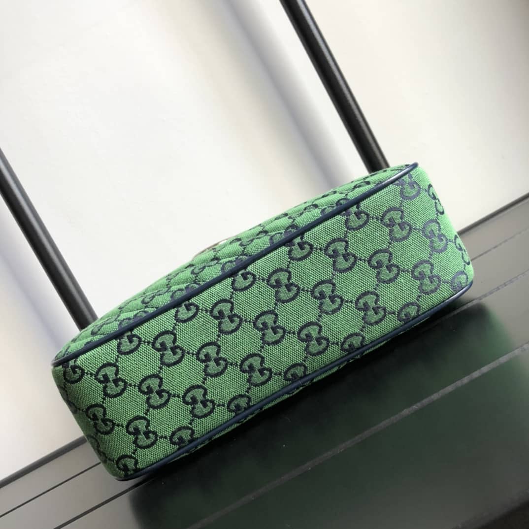 Gucci Handbag Dupes GG Marmont Small Shoulder Handbag Camera Bag Replica Green 447632