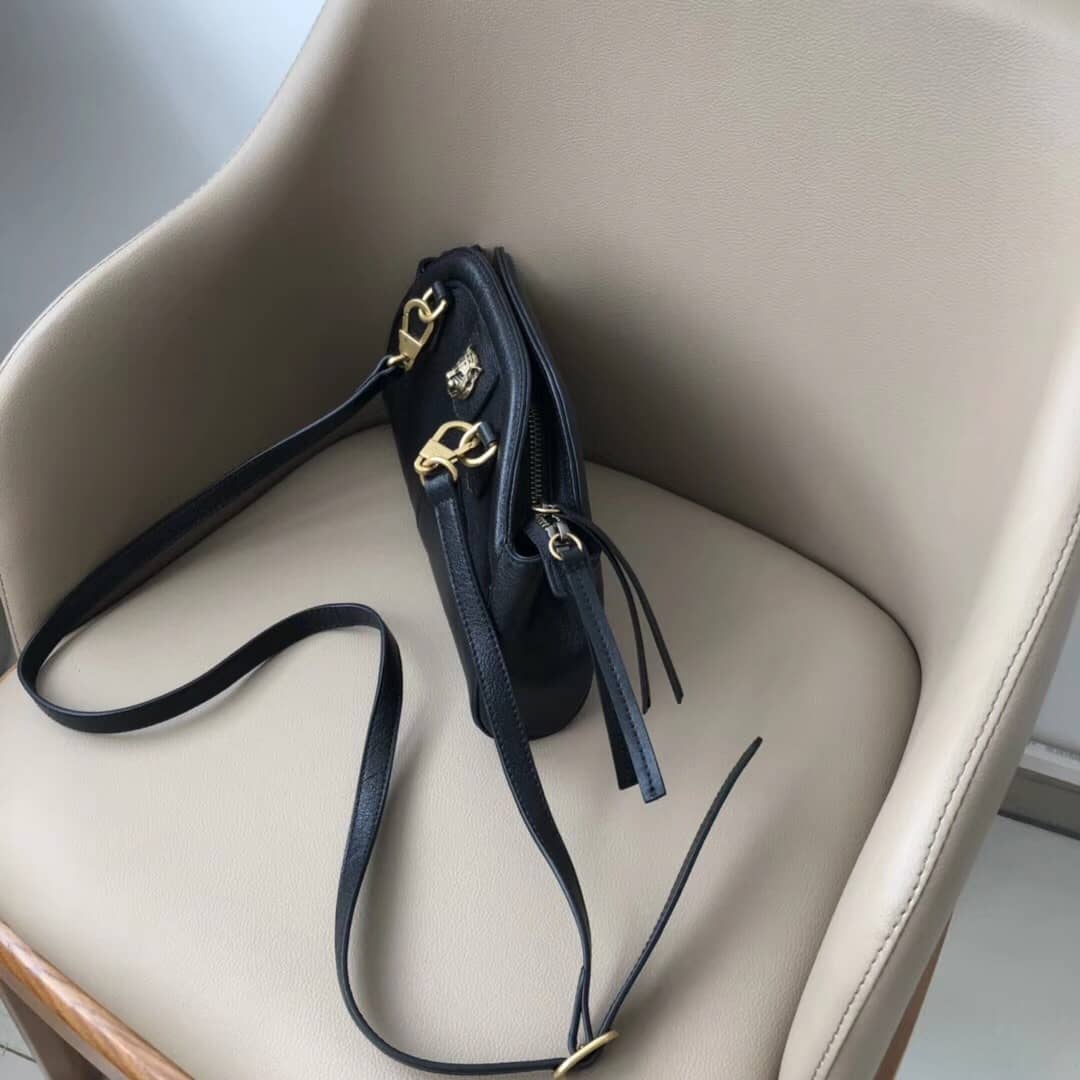 Gucci Belle Marmont Feline Small Crossbody Bag Replica Black 524620