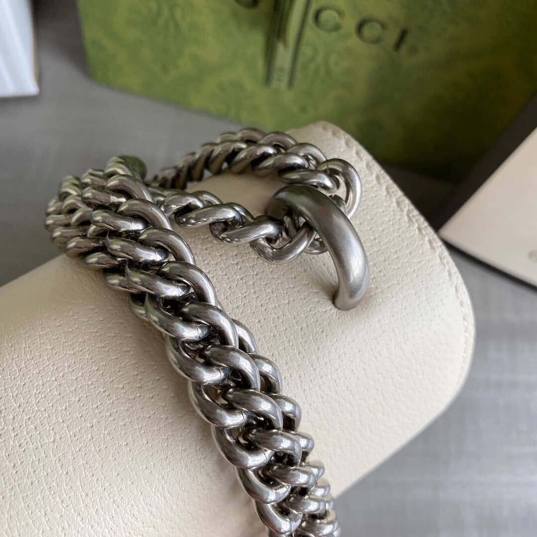 Gucci Dionysus Dupe GG Supreme Dionysus Chain Replica Shoulder Bag White 400249