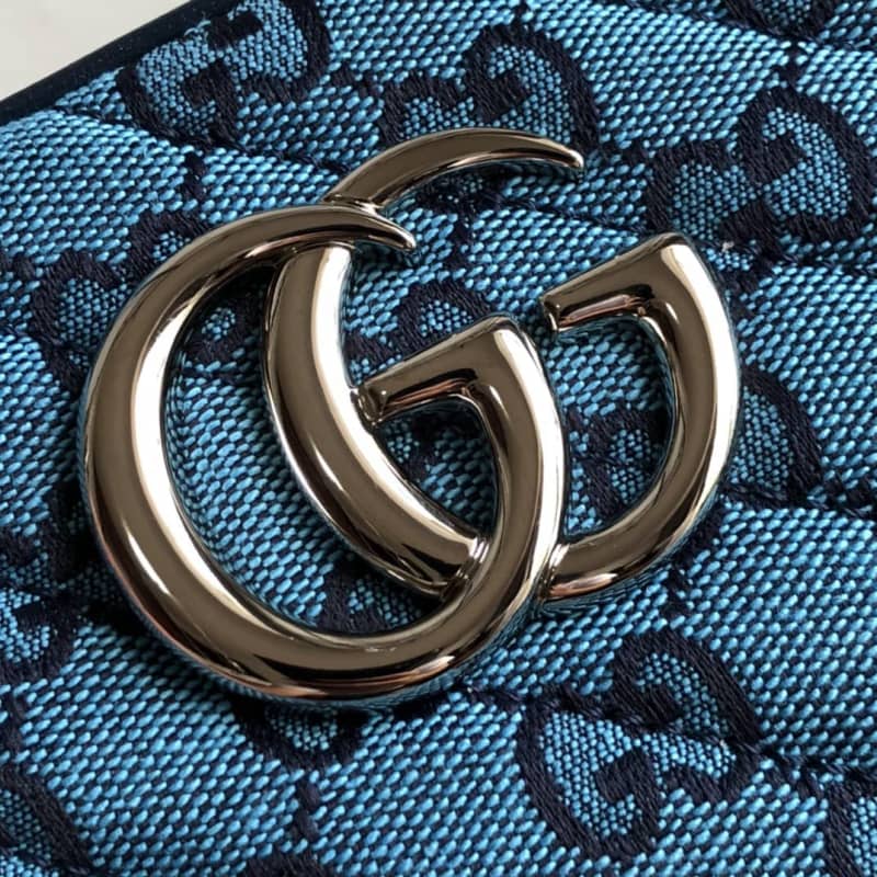 Gucci GG Marmont Small Shoulder Handbag Camera Bag Replica Blue 447632