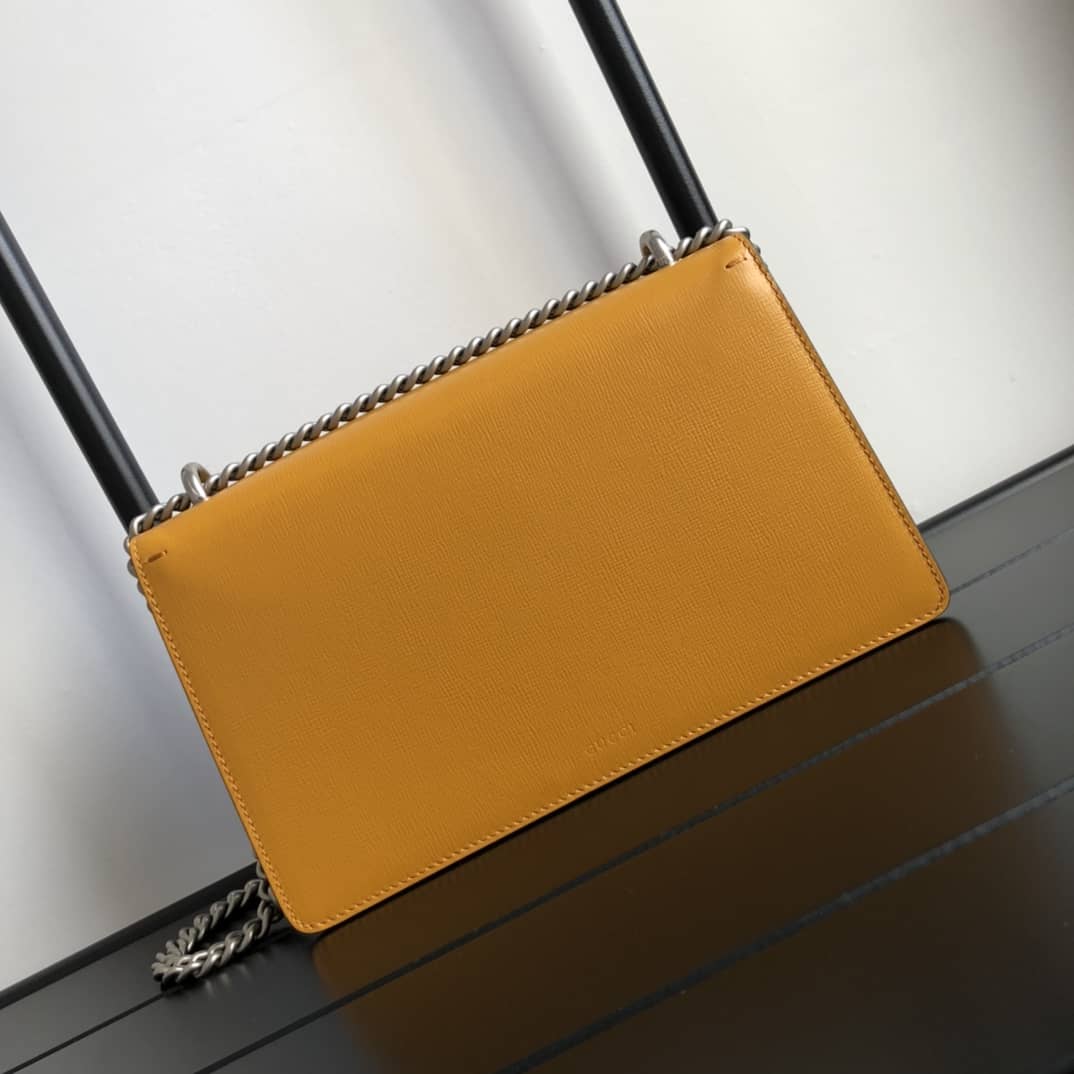 Gucci Dionysus Dupe GG Supreme Dionysus Chain Shoulder Bag Replica White Yellow 400249