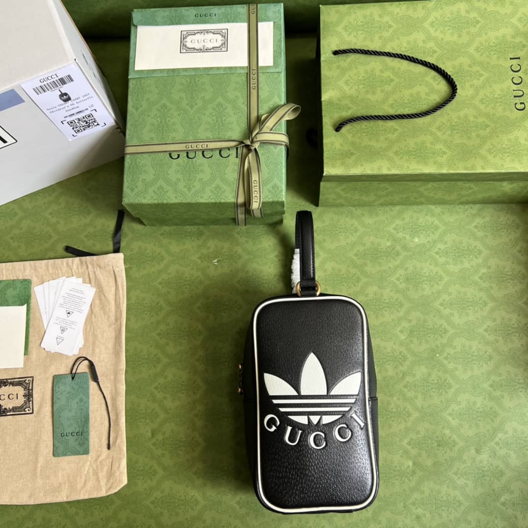 Gucci Adidas x Gucci Mini Top Handle Black 702387 Replica Clutch