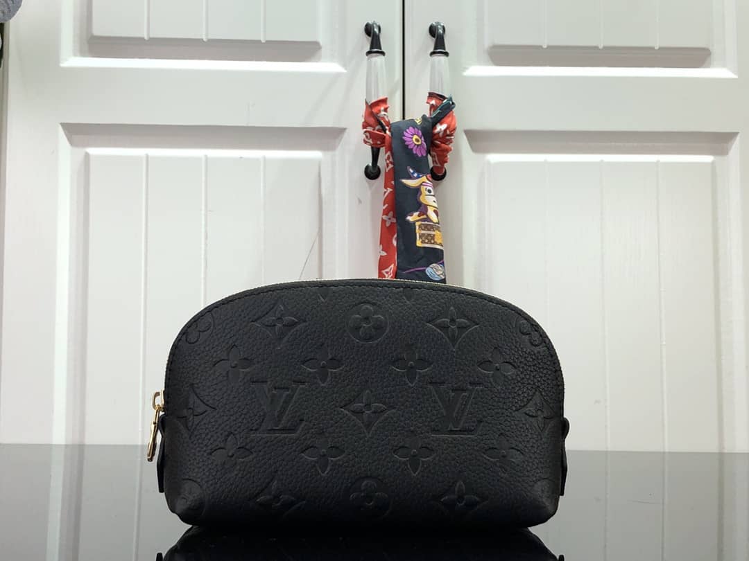 Louis Vuitton Pochette Dupe Monogram Cosmetic Pouch  Black M47515