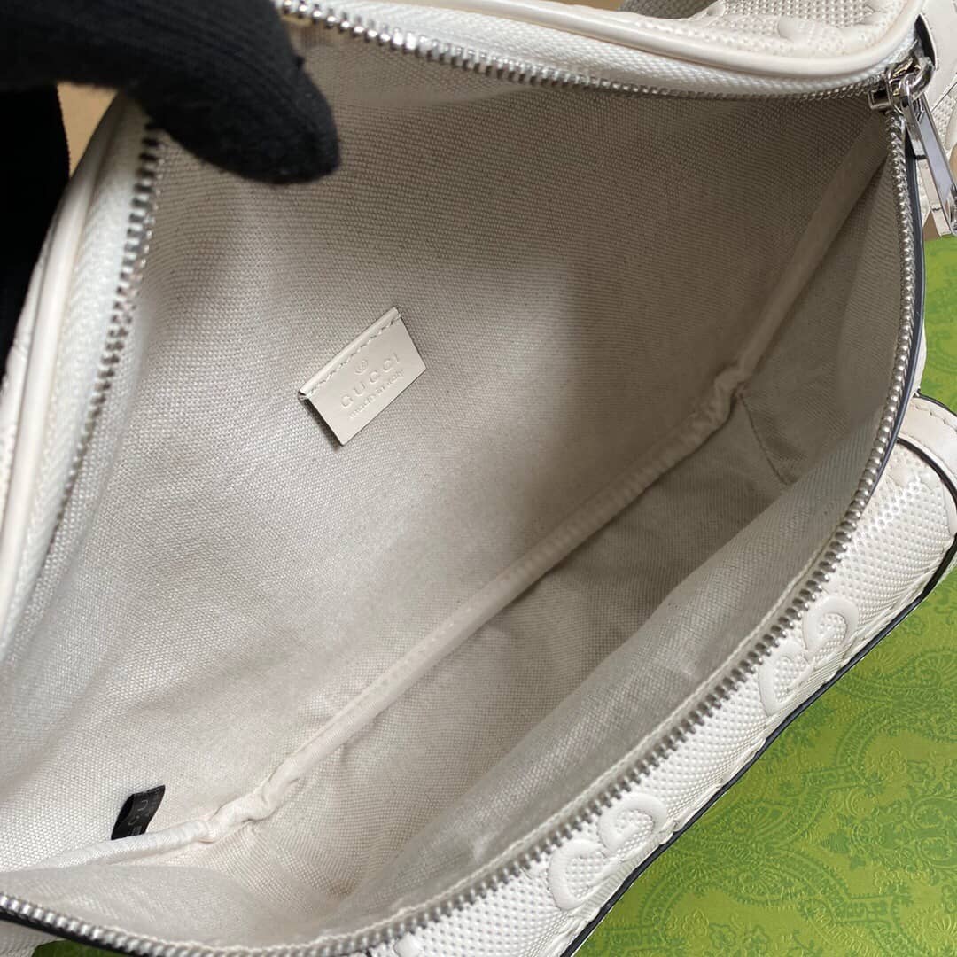 Gucci GG Embossed Belt Bag Replica White 645093