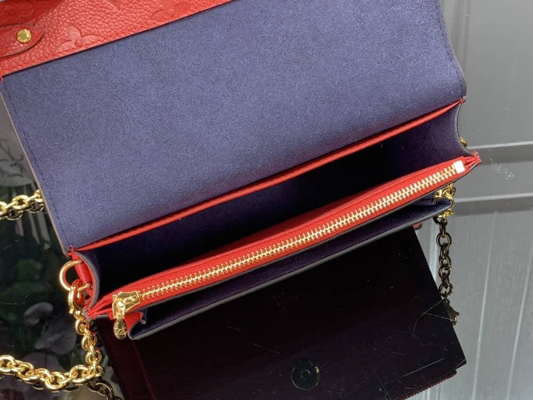Louis Vuitton Vavin Chain Empreinte Leather Replica Bag Red M63398